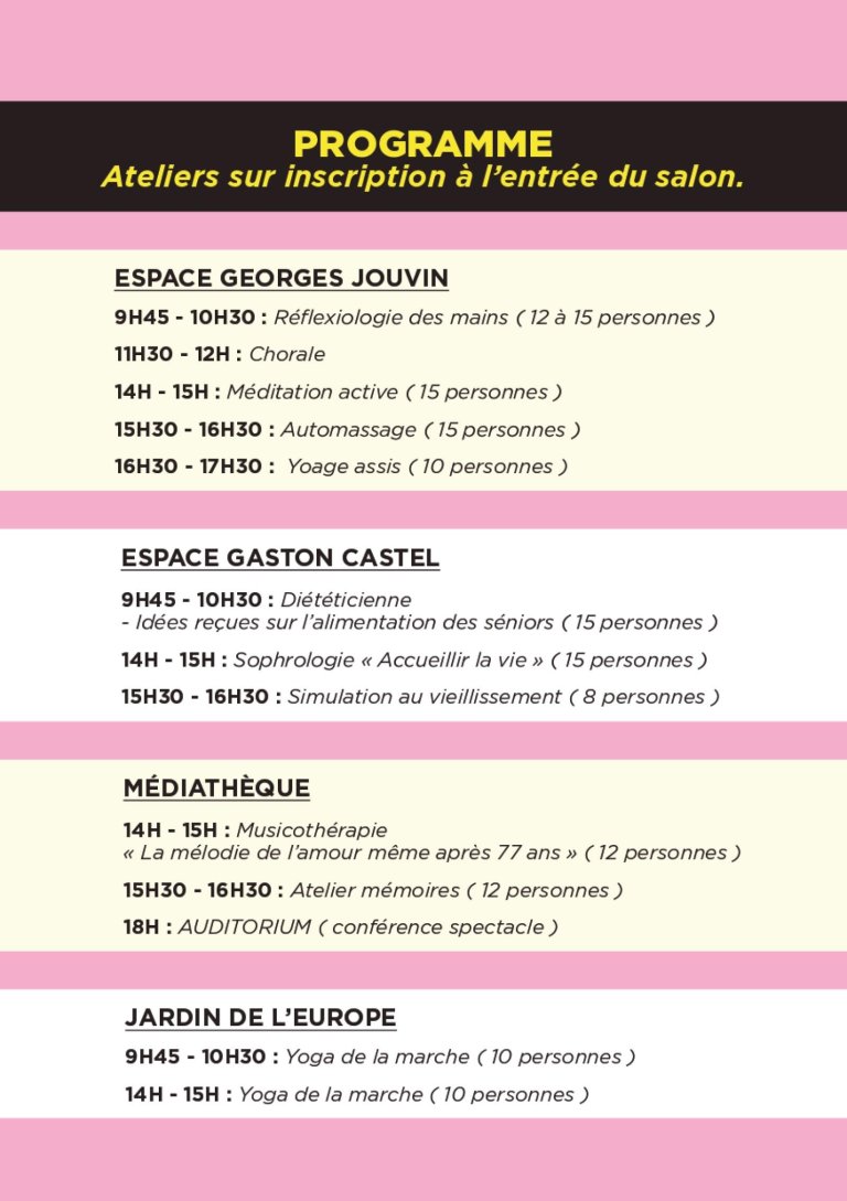 PROGRAMME SALON 2026